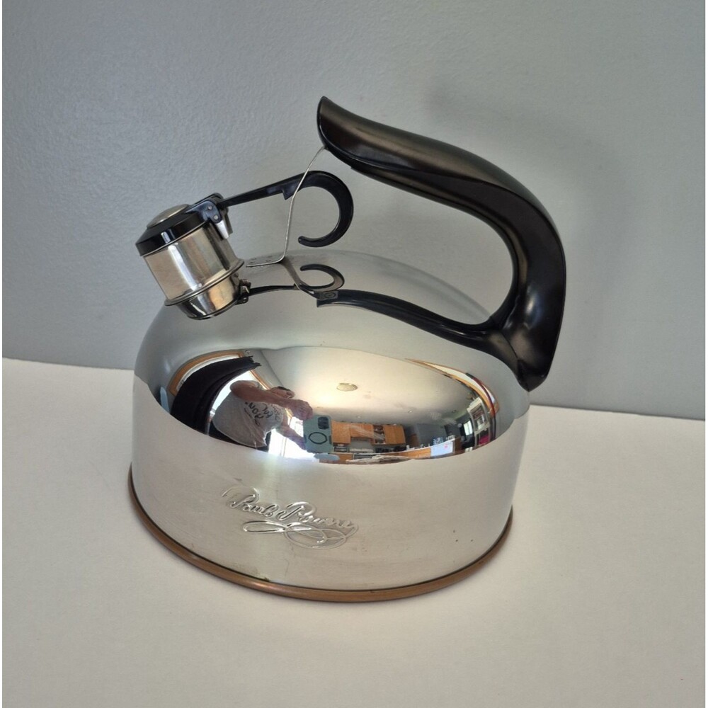 Revere Ware Stainless Steel Copper Bottom VTG Paul Revere Whistling Tea Kettle